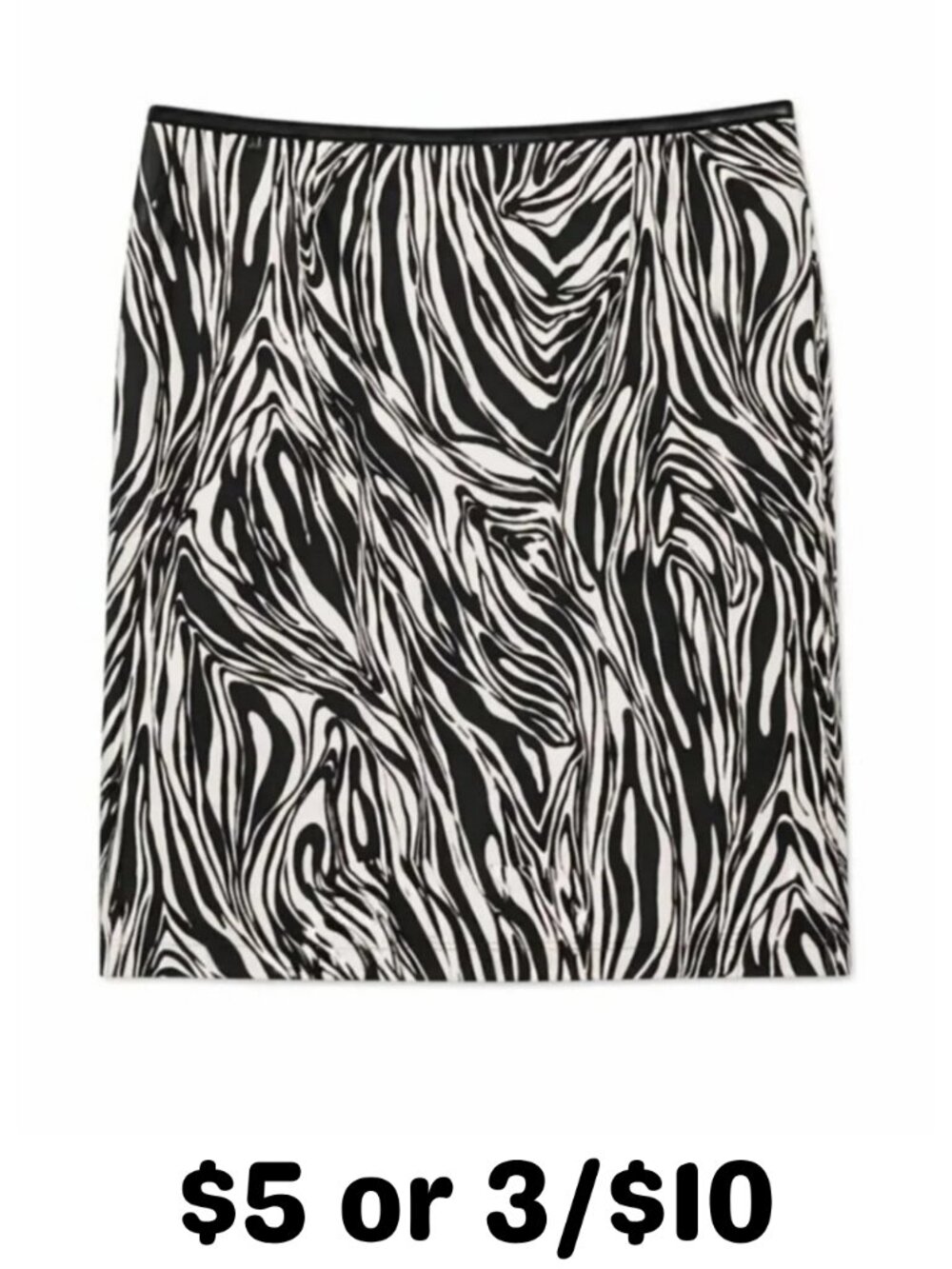 Willi Smith Black & White Pencil Skirt